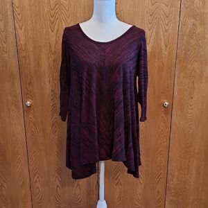 Motherhood Maternity Maroon Asymmetrical Top In Good Used Condition, Maroon/Blk